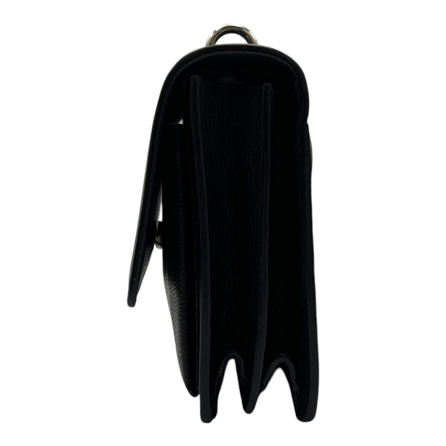 Saint Laurent Sunset Shoulder Bag Black in Calfskin, Silver hardware_4