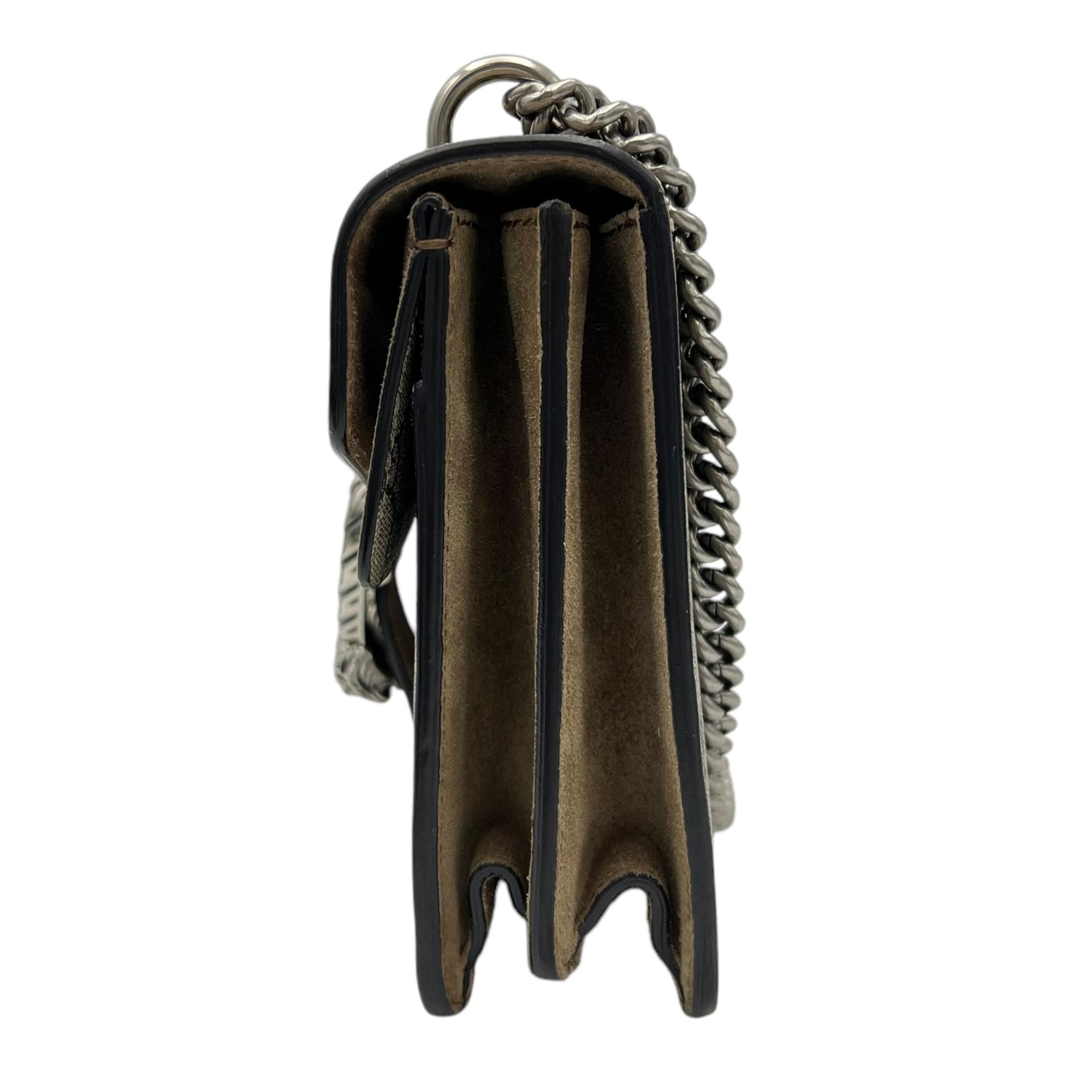 Gucci Dionysus Shoulder Bag Small Brown in Coated Canvas, Silver hardware_4