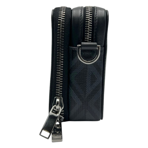 Christian Dior Pouch with strap Crossbody Bag Blue in Coated Canvas, Silver hardware_4