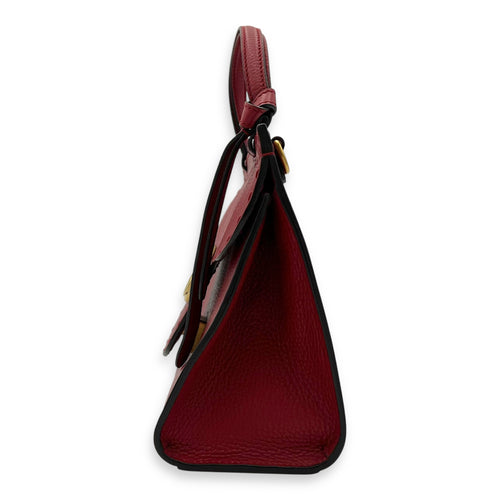 Gucci GG Marmont Top Handle Bag Red in Calfskin, Gold hardware_4
