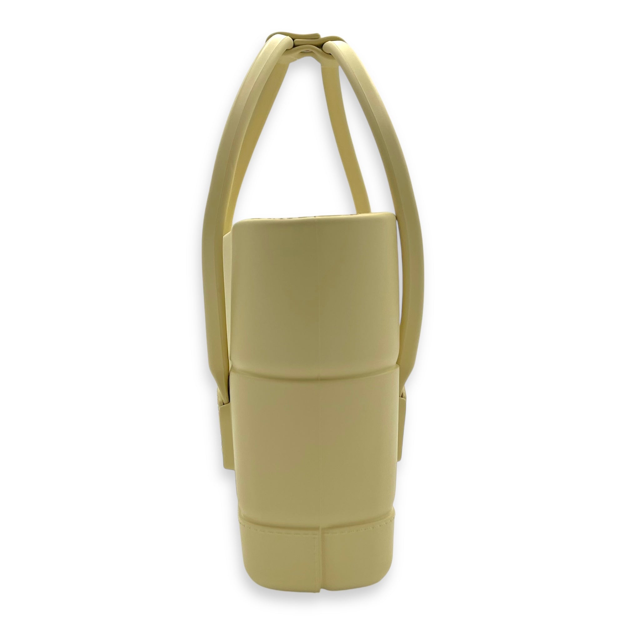 Bottega Veneta Arco Top Handle Bag Yellow in Rubber_4