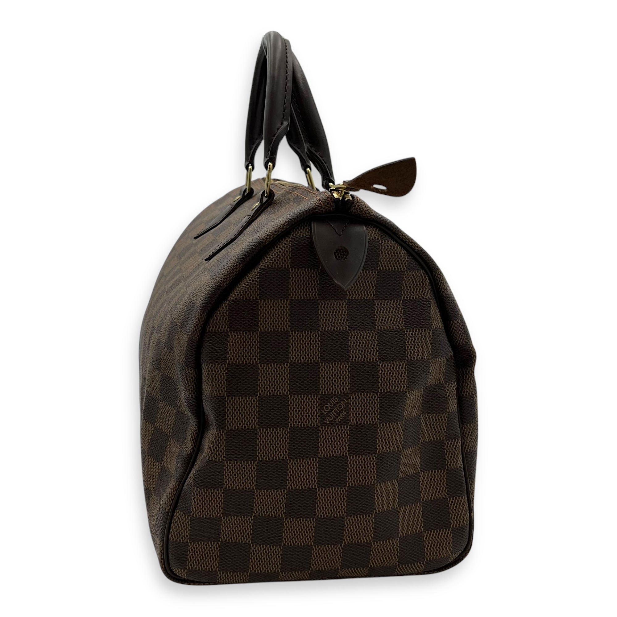 Louis Vuitton Speedy Top Handle Bag 30 Brown in Cowhide Leather, Gold hardware_4