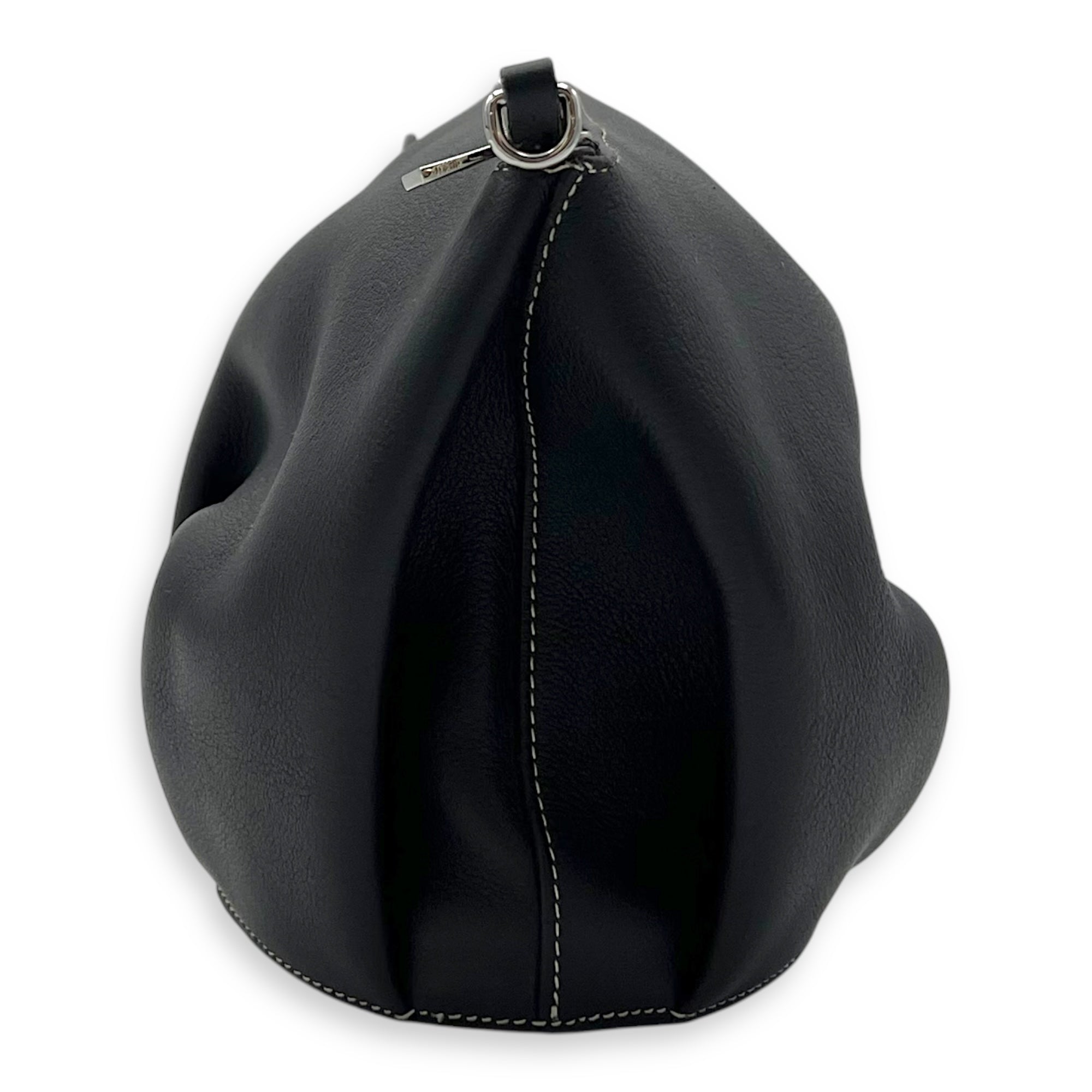 Loewe Elephant Crossbody Bag Black in Calfskin, Silver hardware_4