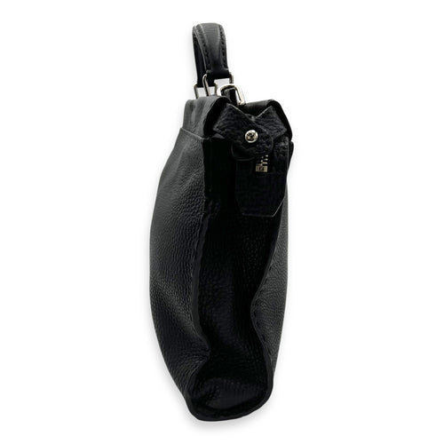 Fendi Peekaboo Top Handle Bag Black in Calfskin, Silver hardware_4