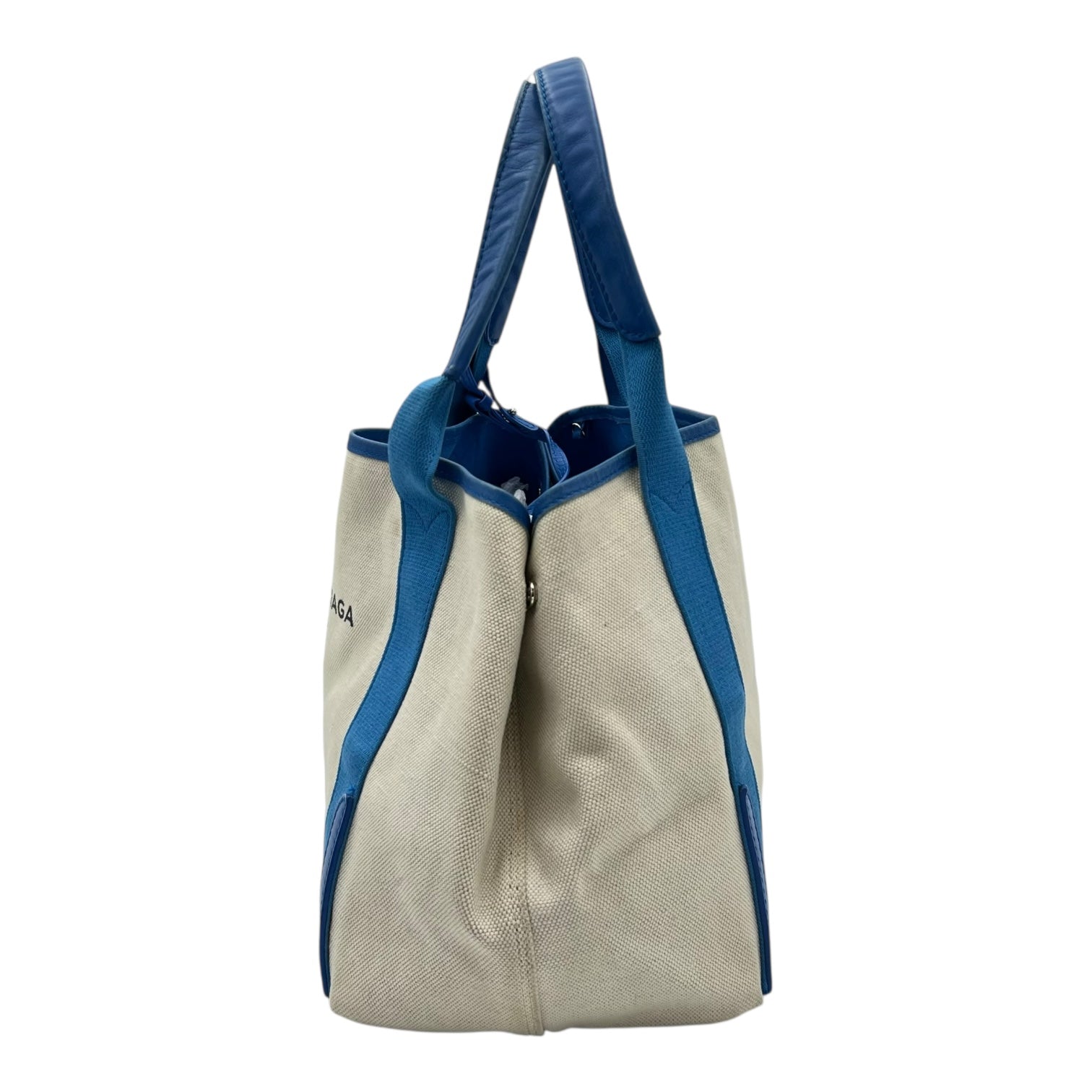 Balenciaga Cabas Top Handle Bag Beige in Canvas, Silver hardware_4