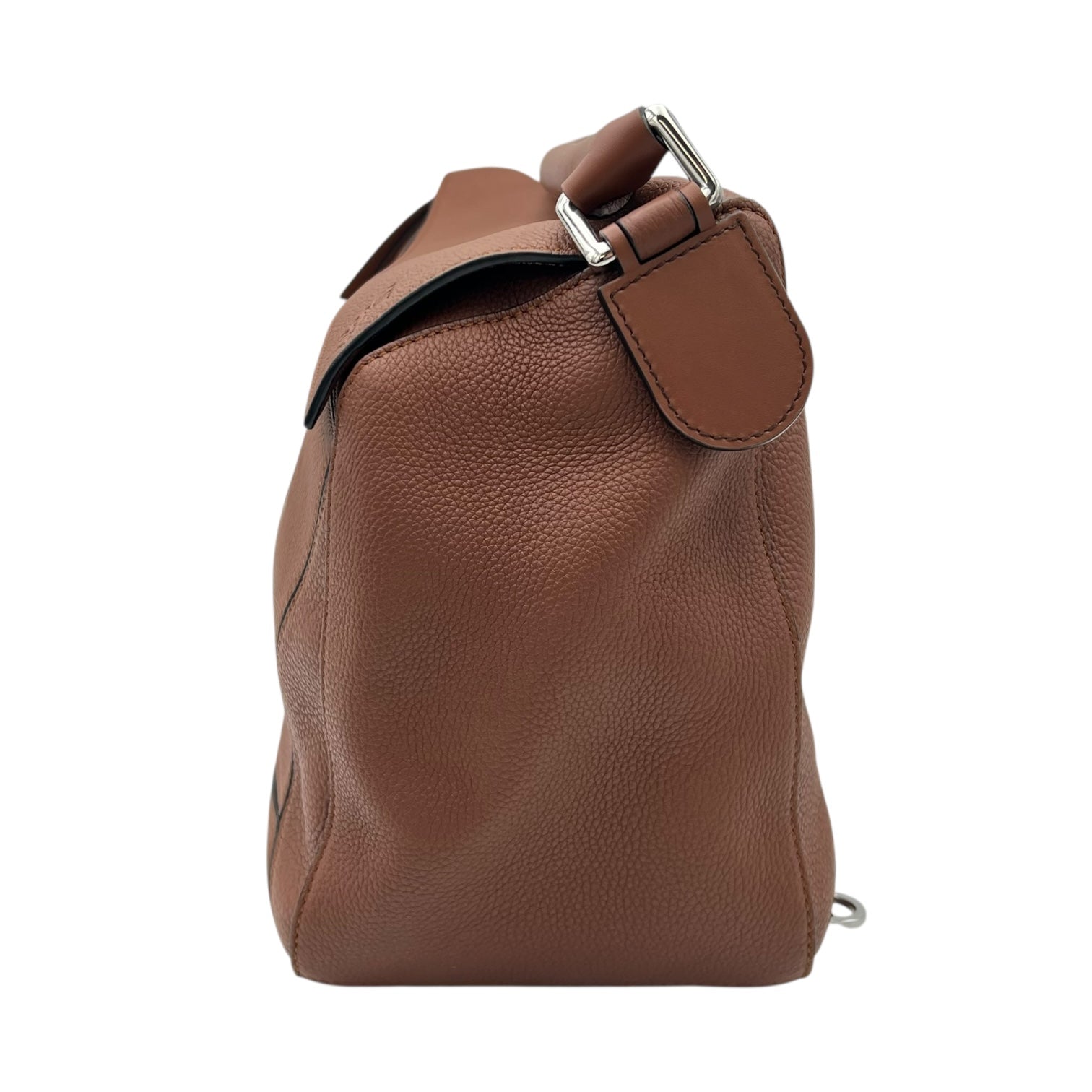 Loewe Bolso Puzzle Brown Shoulder Bag in Calfskin, Silver hardware_4