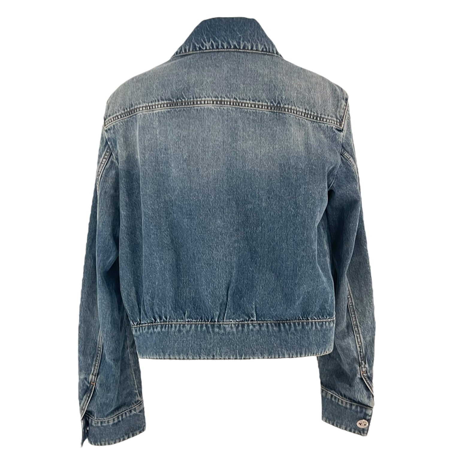 Chanel 24P Denim Jacket CC Heart Ready-To-Wear FR36 Blue in Denim, Silver hardware_2