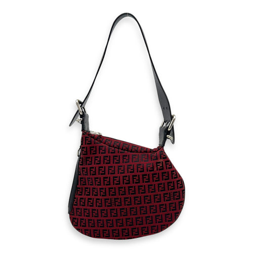 Fendi Zucca Shoulder Bag Red in Canvas, Silver hardware_1
