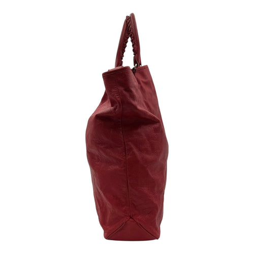 Balenciaga Others Top Handle Bag Red in Distressed Leather, Silver hardware_4