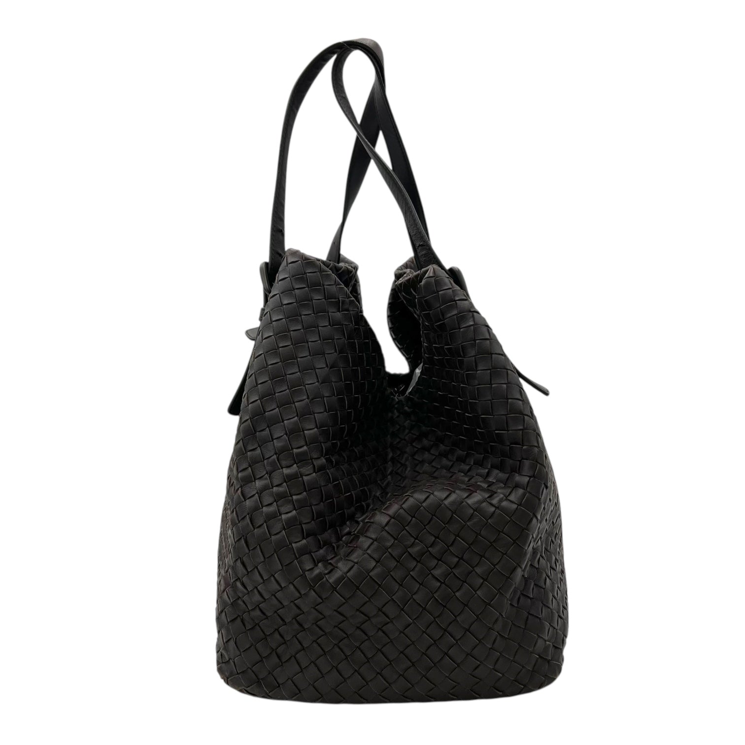 Bottega Veneta Intrecciato Tote Bag Brown in Lambskin, Gunmetal hardware_4