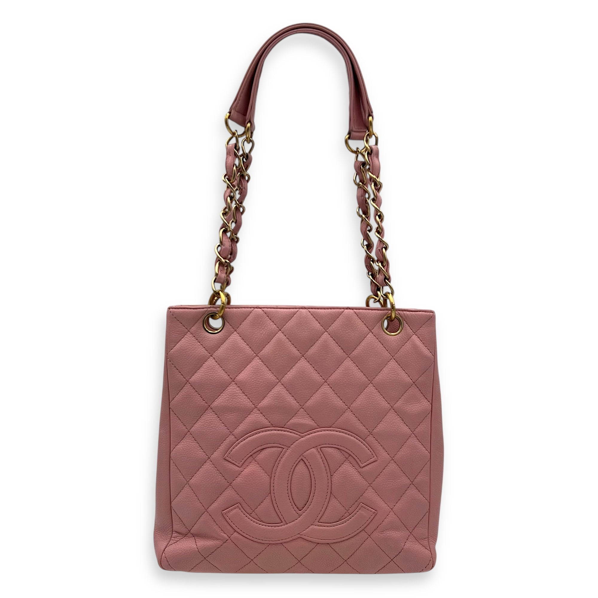 Chanel PST Petite Shopping Pink Tote Bag in Caviar Leather, Gold hardware_1