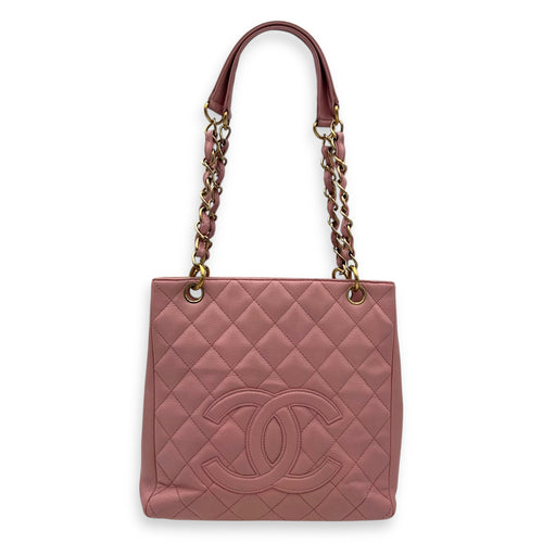 Chanel PST Petite Shopping Pink Tote Bag in Caviar Leather, Gold hardware_1
