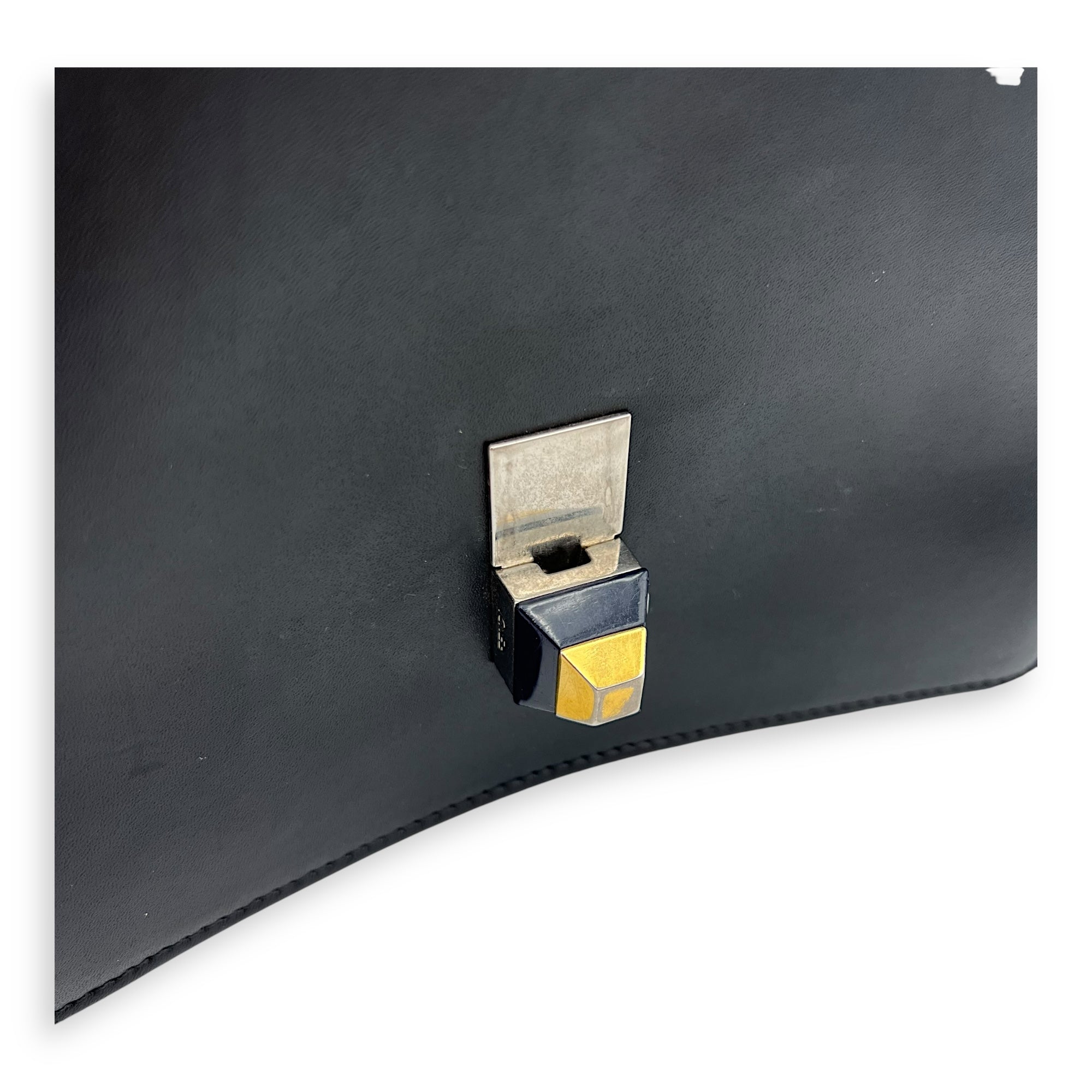 Fendi Kan I Shoulder Bag Black in Calfskin, Silver hardware_8