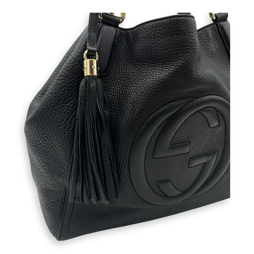 Gucci Soho Tote Bag Black in Calfskin, Gold hardware_12