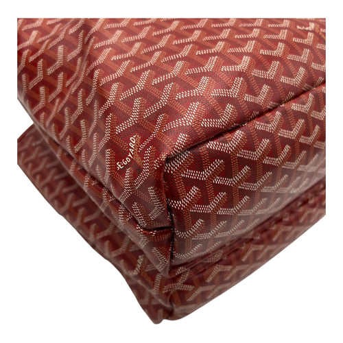 Goyard Isabelle Red Tote Bag in Coated Canvas, Silver hardware_10