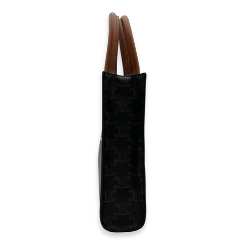 Celine Cabals Vertical Top Handle Bag Gold in Coated Canvas, Gold hardware_3
