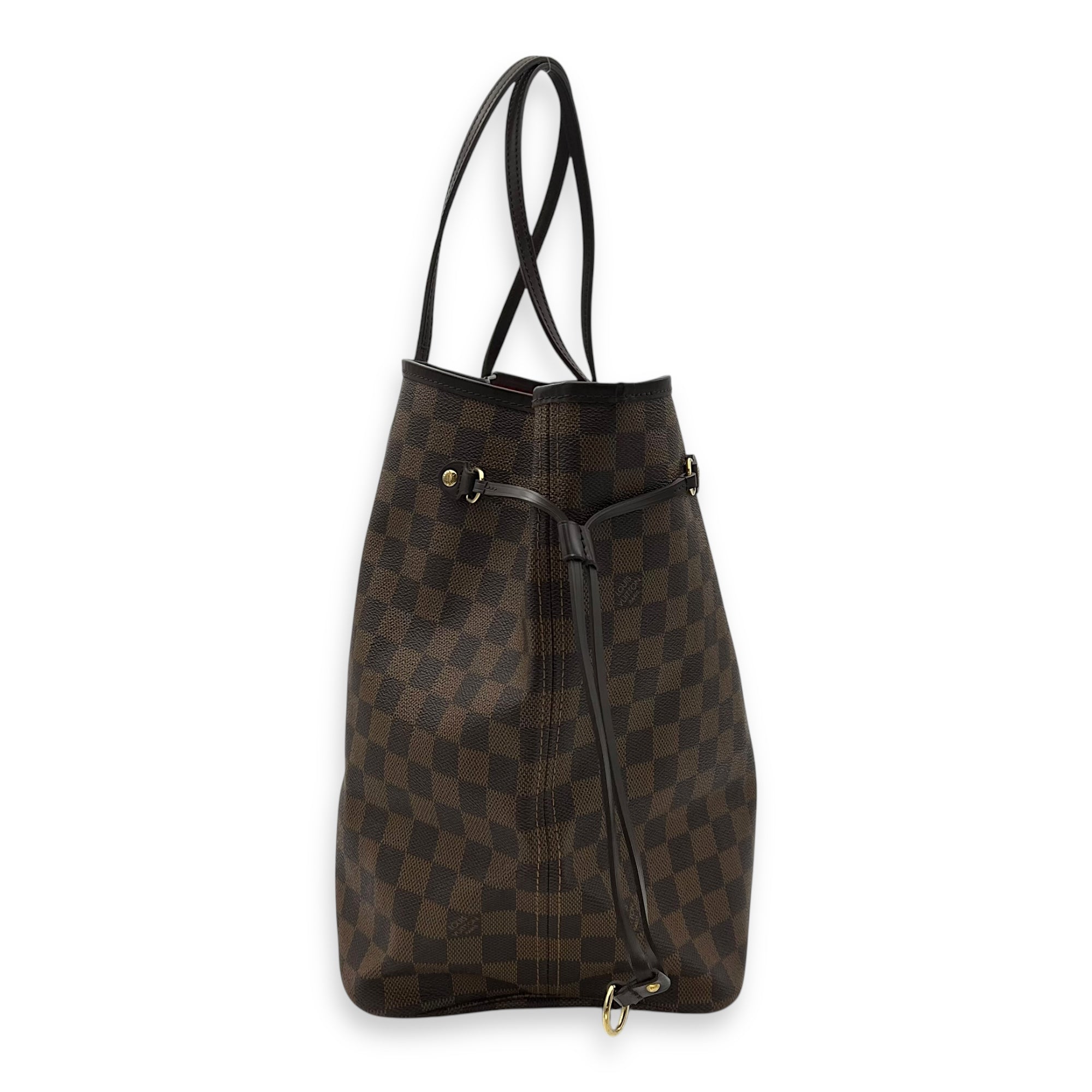 Louis Vuitton Neverfull Tote Bag Damier Ebene in Coated Canvas, Gold hardware_4