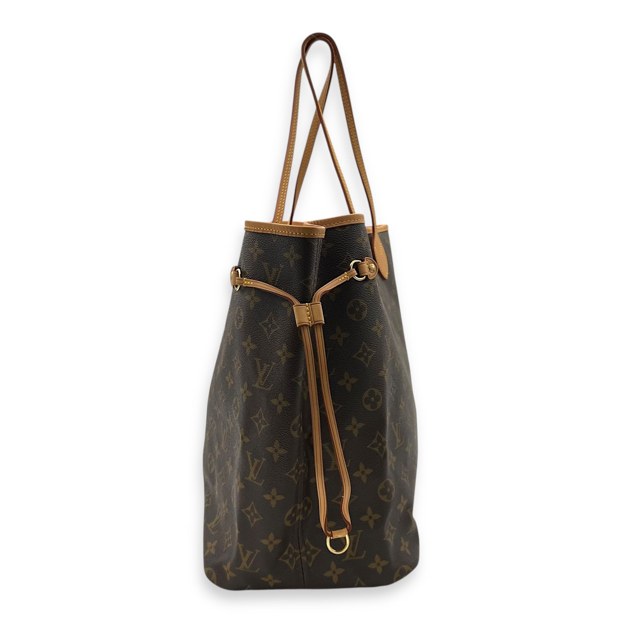 Louis Vuitton Neverfull Tote Bag GM Brown in Coated Canvas, Gold hardware_4