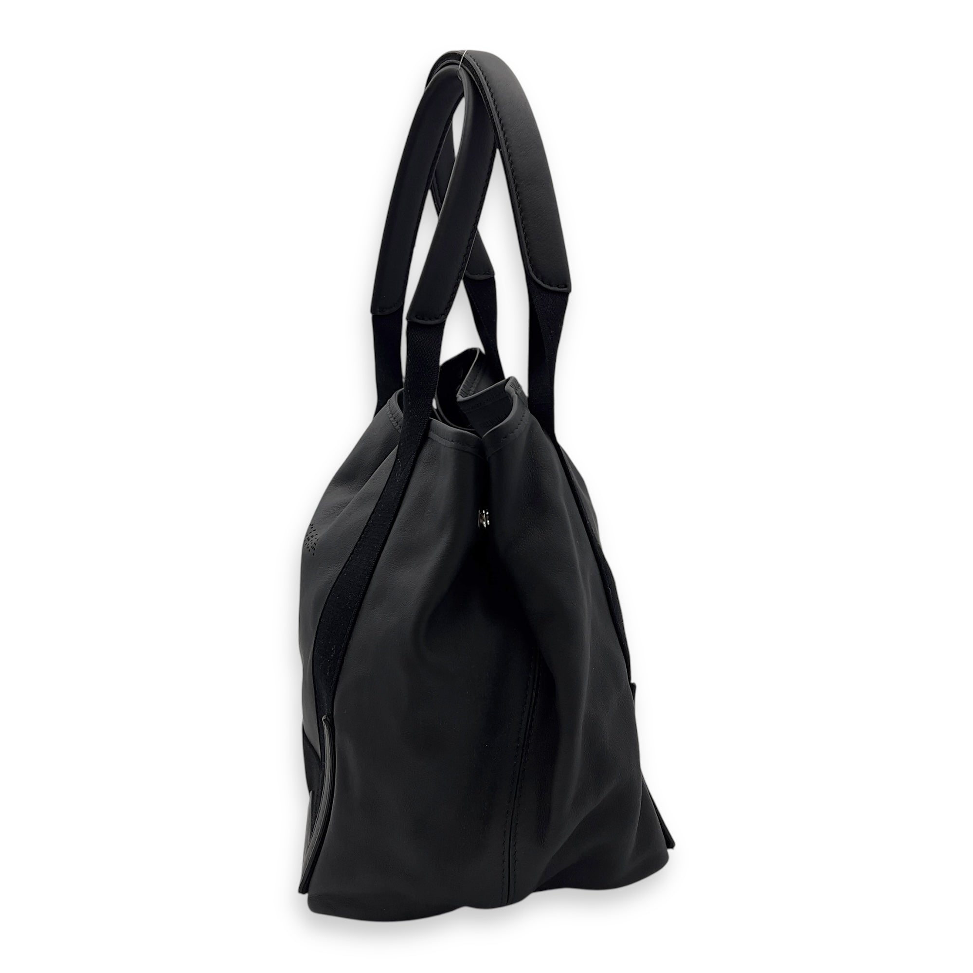 Balenciaga Cabas Tote Bag Black in Calfskin, Silver hardware_4