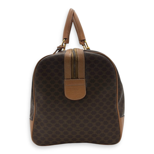 Celine Macadam Duffle Bag Brown in Coated Canvas, Gold hardware_4