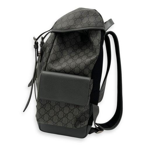 Gucci GG Backpack Grey in Coated Canvas, Gold hardware_4
