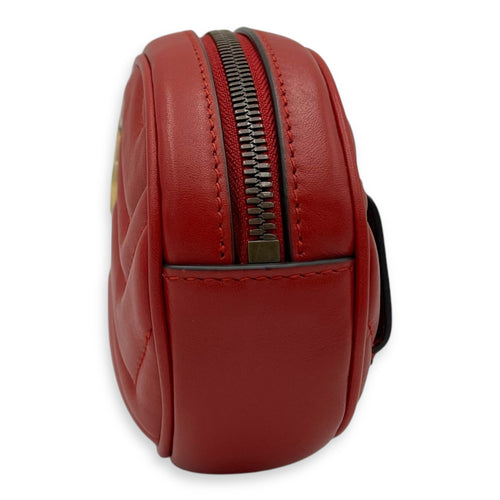 Gucci GG Marmont Belt Bag Red in Calfskin, Gold hardware_4