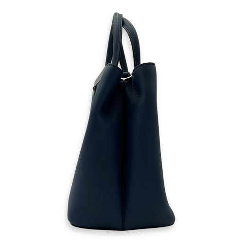 Fendi 2 jours Top Handle Bag Blue in Calfskin, Silver hardware_4