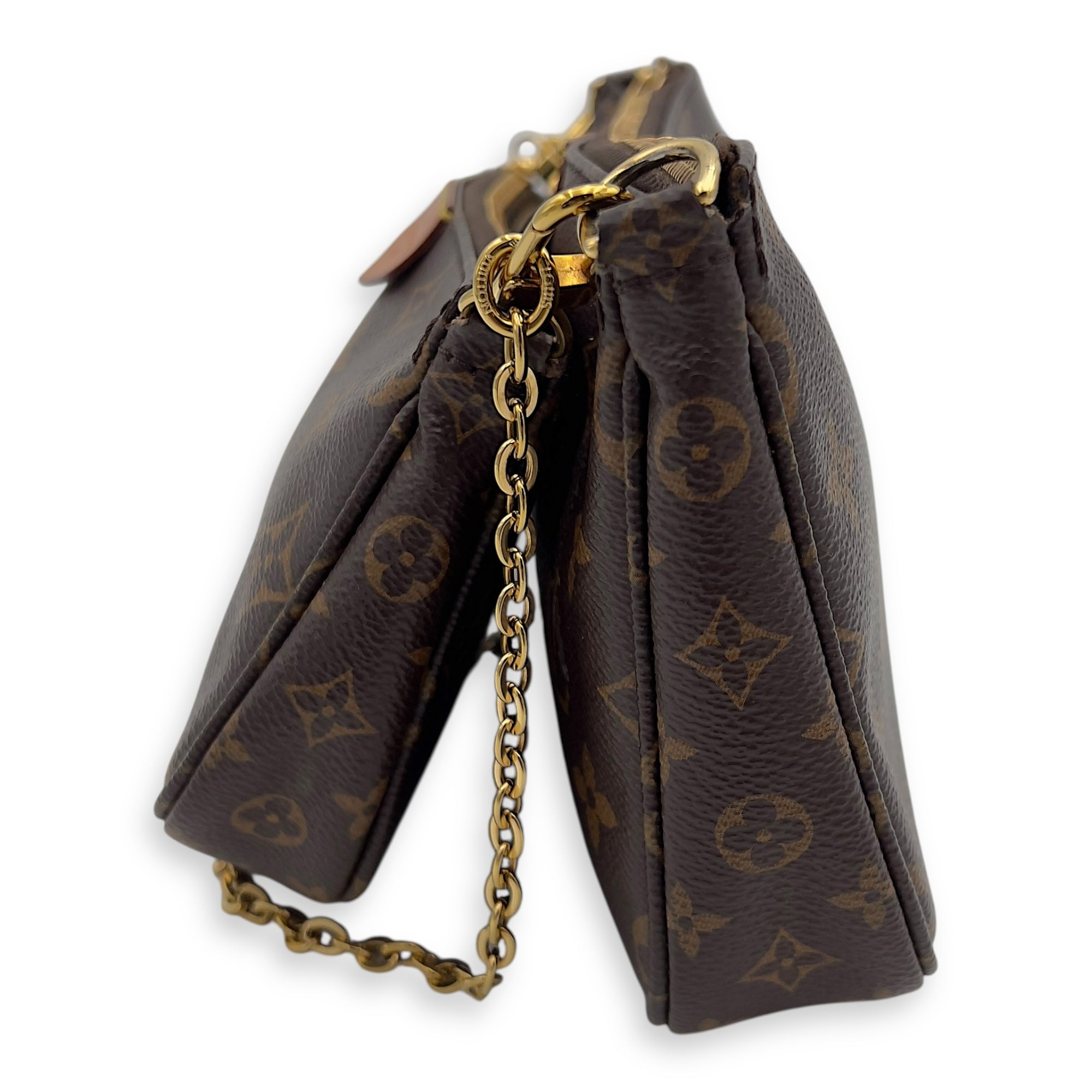 Louis Vuitton Multi-Pochette Accessoires Shoulder Bag Brown in Monogram Coated Canvas, Gold hardware_4