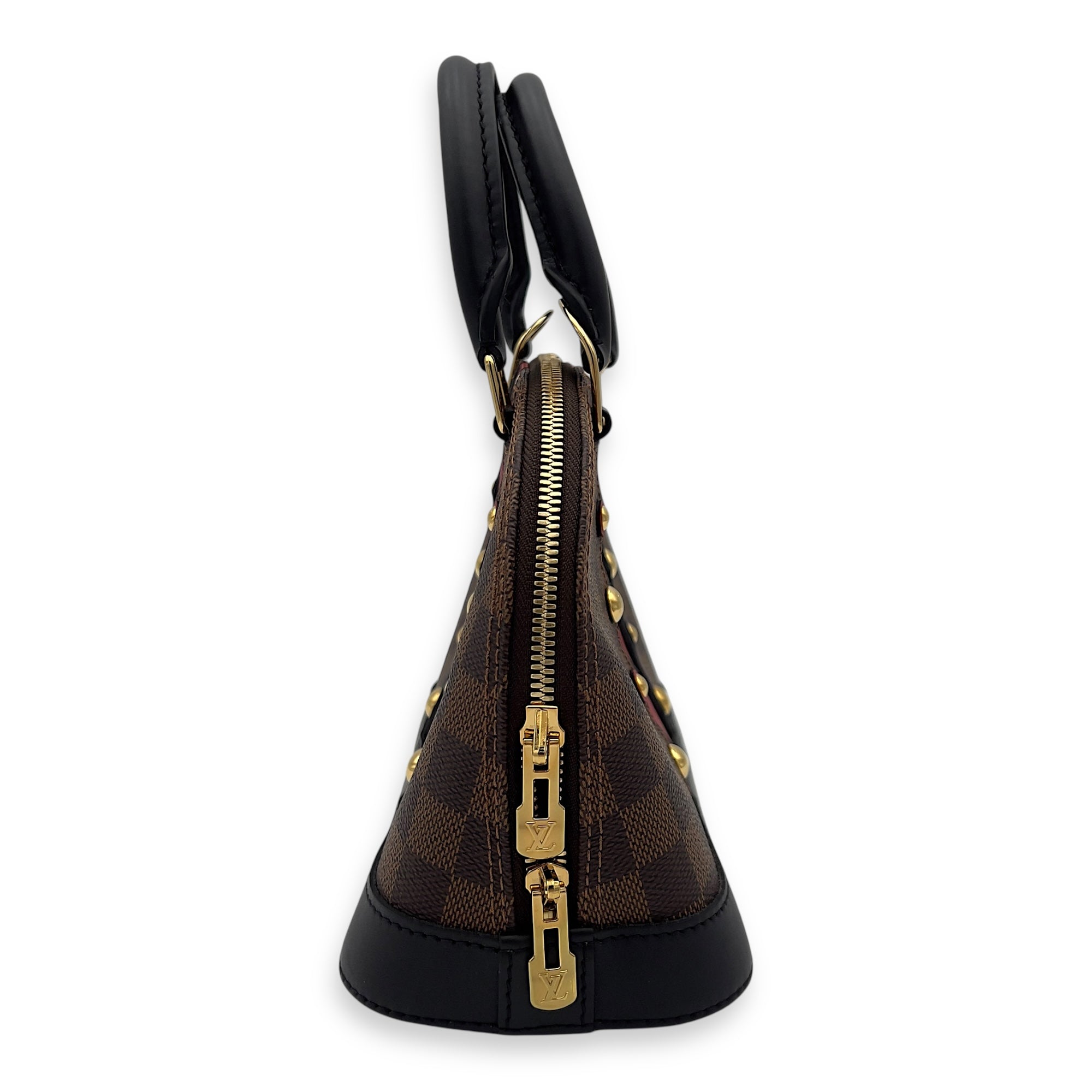 Louis Vuitton Karakoram Alma BB Damier Ebene Top Handle Bag in Coated Canvas, Gold hardware_4
