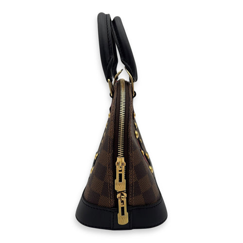 Louis Vuitton Karakoram Alma BB Damier Ebene Top Handle Bag in Coated Canvas, Gold hardware_4