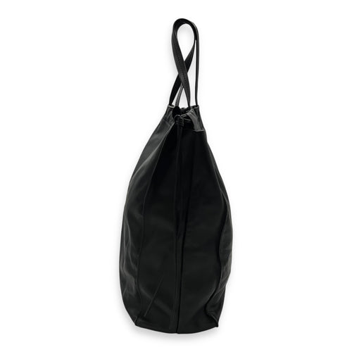 Celine Drawstring Top Handle Bag Black in Calfskin, Silver hardware_4