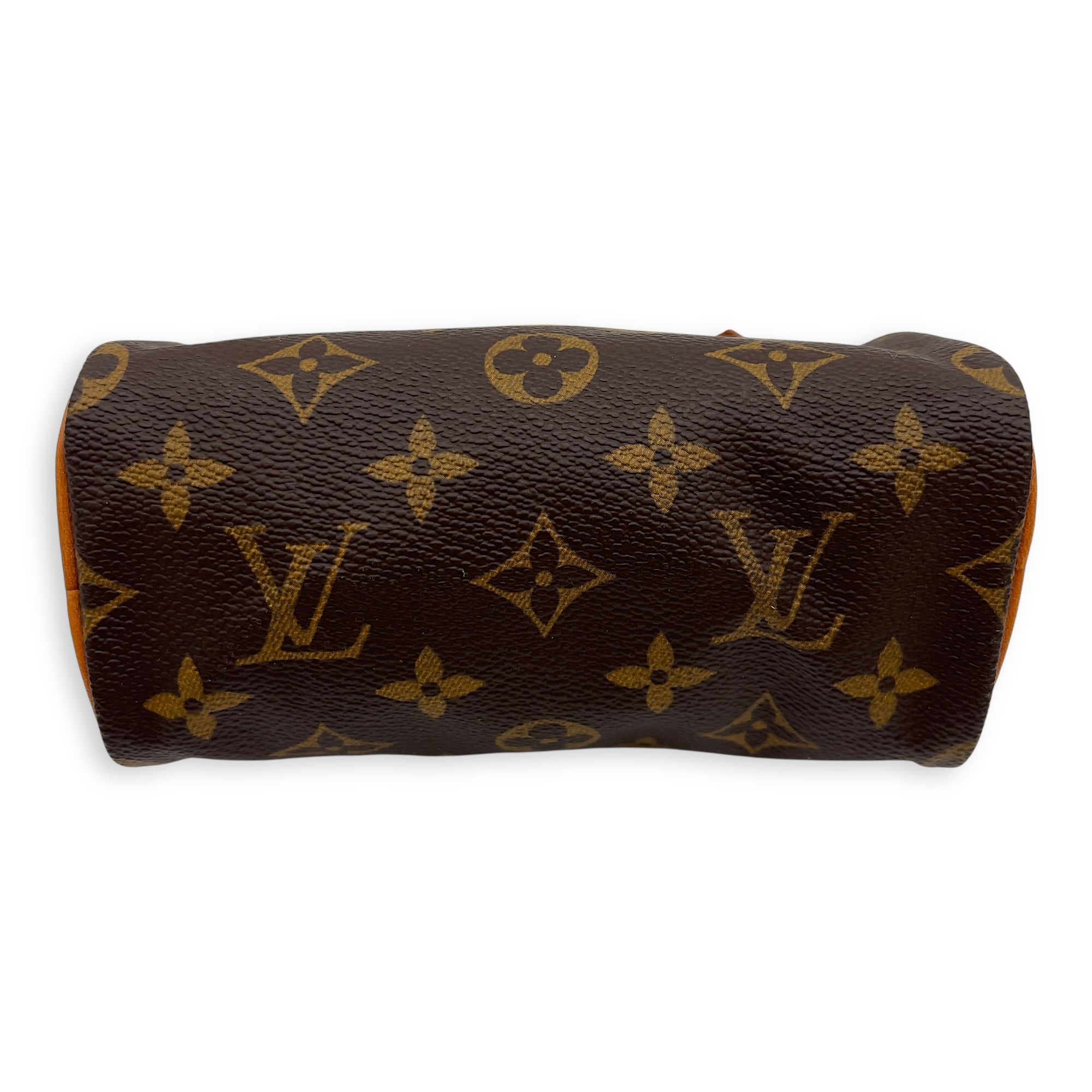 Louis Vuitton Speedy Top Handle Bag Nano Brown in Coated Canvas, Gold hardware_4