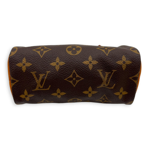 Louis Vuitton Speedy Top Handle Bag Nano Brown in Coated Canvas, Gold hardware_4