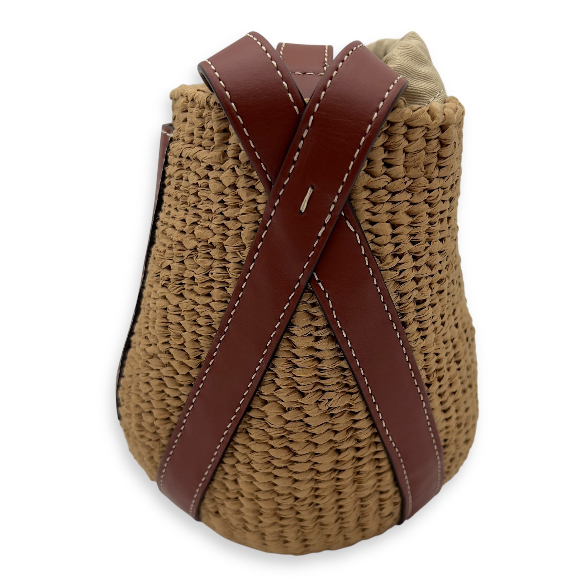 Chloé x Mifuko Crossbody Bag Brown in Raffia, Diamond hardware_4