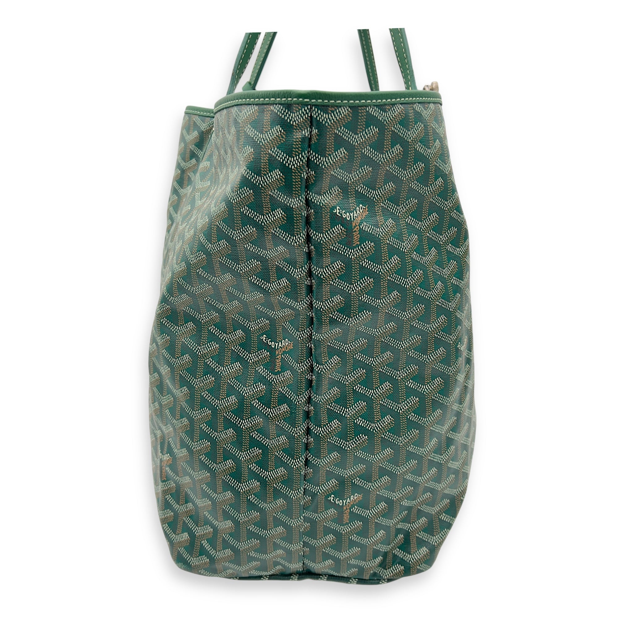 Goyard Saint Louis Tote Bag GM Green in Coated Canvas, Silver hardware_4