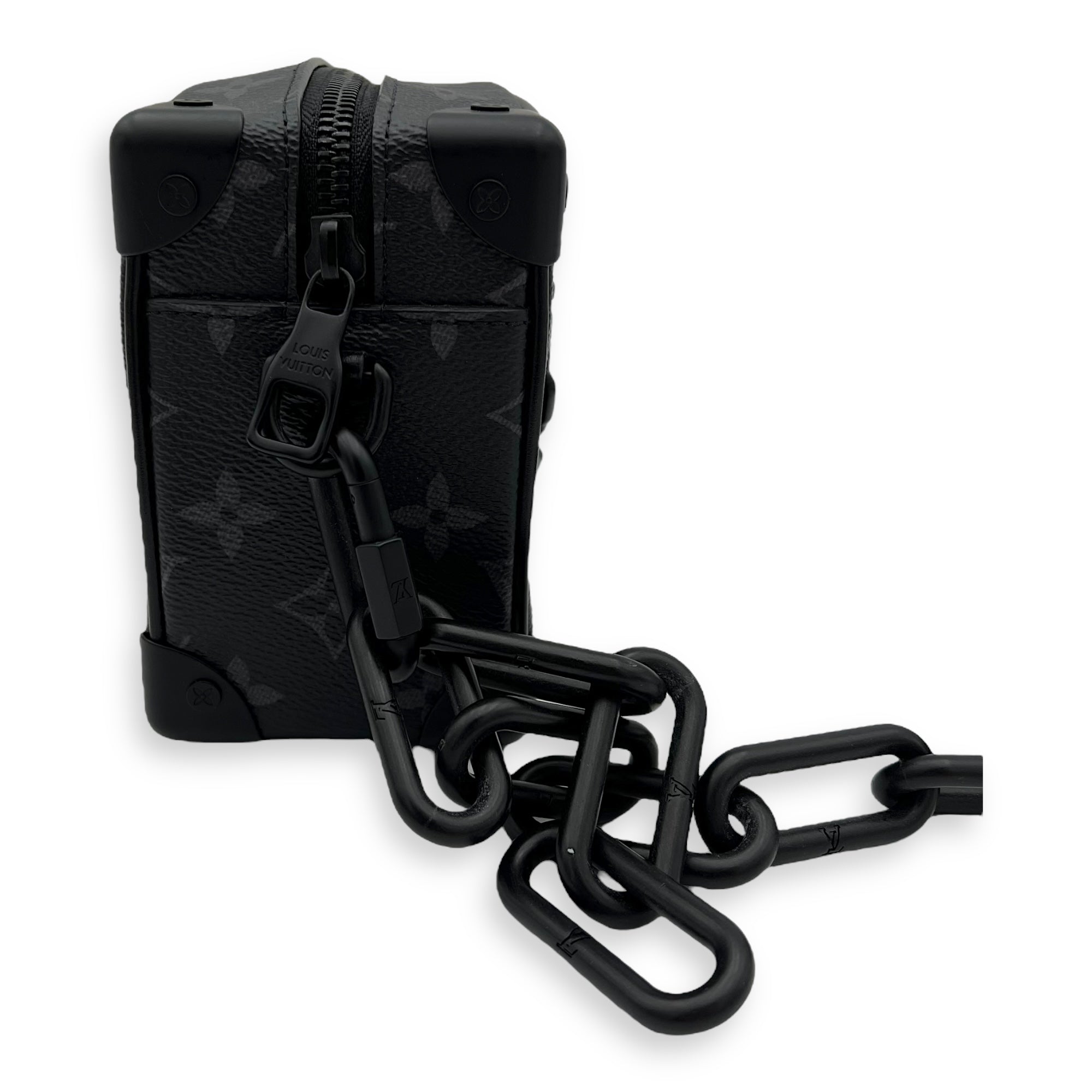 Louis Vuitton Trunk Shoulder Bag Black in Monogram Coated Canvas, Black hardware_4