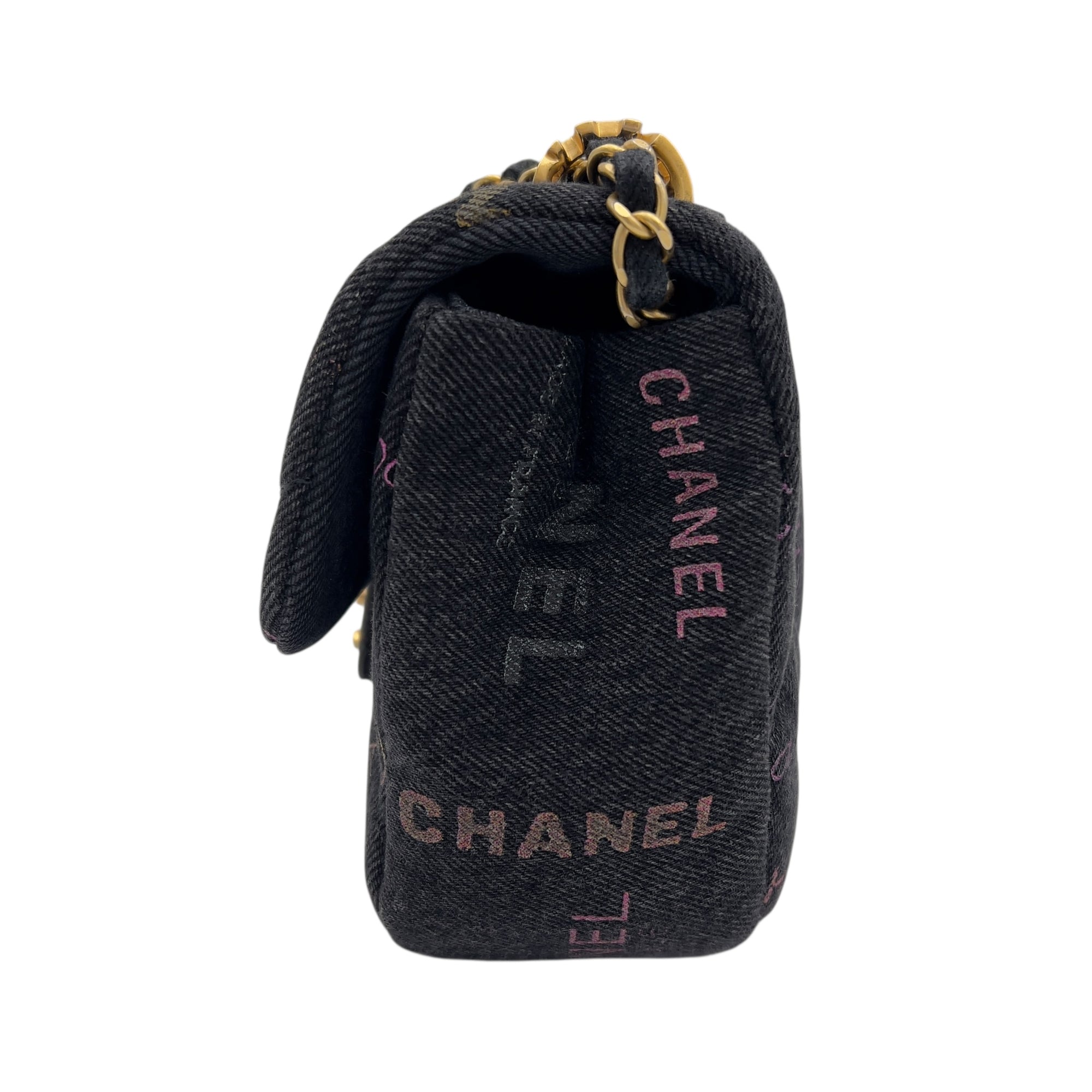 Chanel Mood Multi-colour Shoulder Bag in Denim, Gold hardware_4