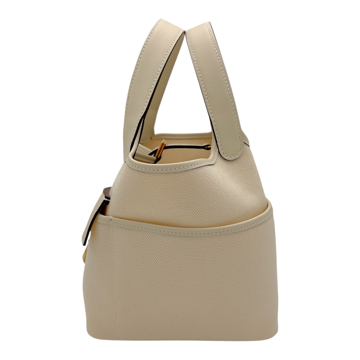 Hermès Picotin Cargo Ecru/Nata in Toile Goeland/Veau Swift, Gold hardware_4