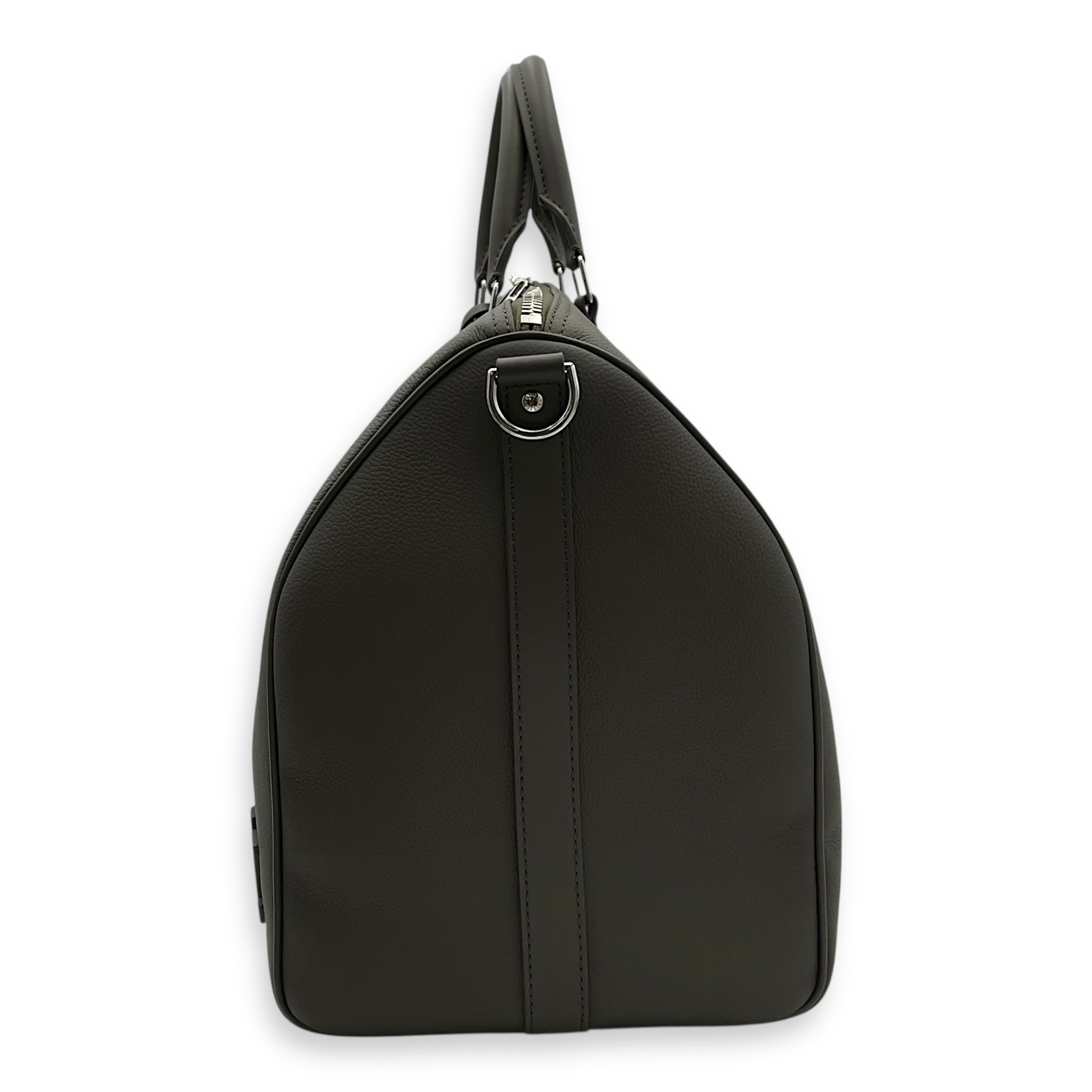 Louis Vuitton Keepall 50 Grey Top Handle Bag in Aerogram Leather, Silver hardware_4
