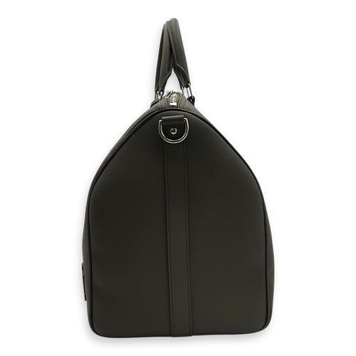 Louis Vuitton Keepall 50 Grey Top Handle Bag in Aerogram Leather, Silver hardware_4