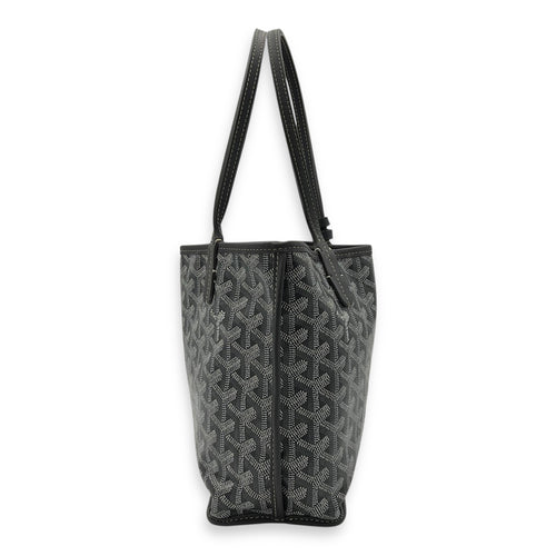 Goyard Anjou Mini Grey Tote Bag in Coated Canvas, Silver hardware_4