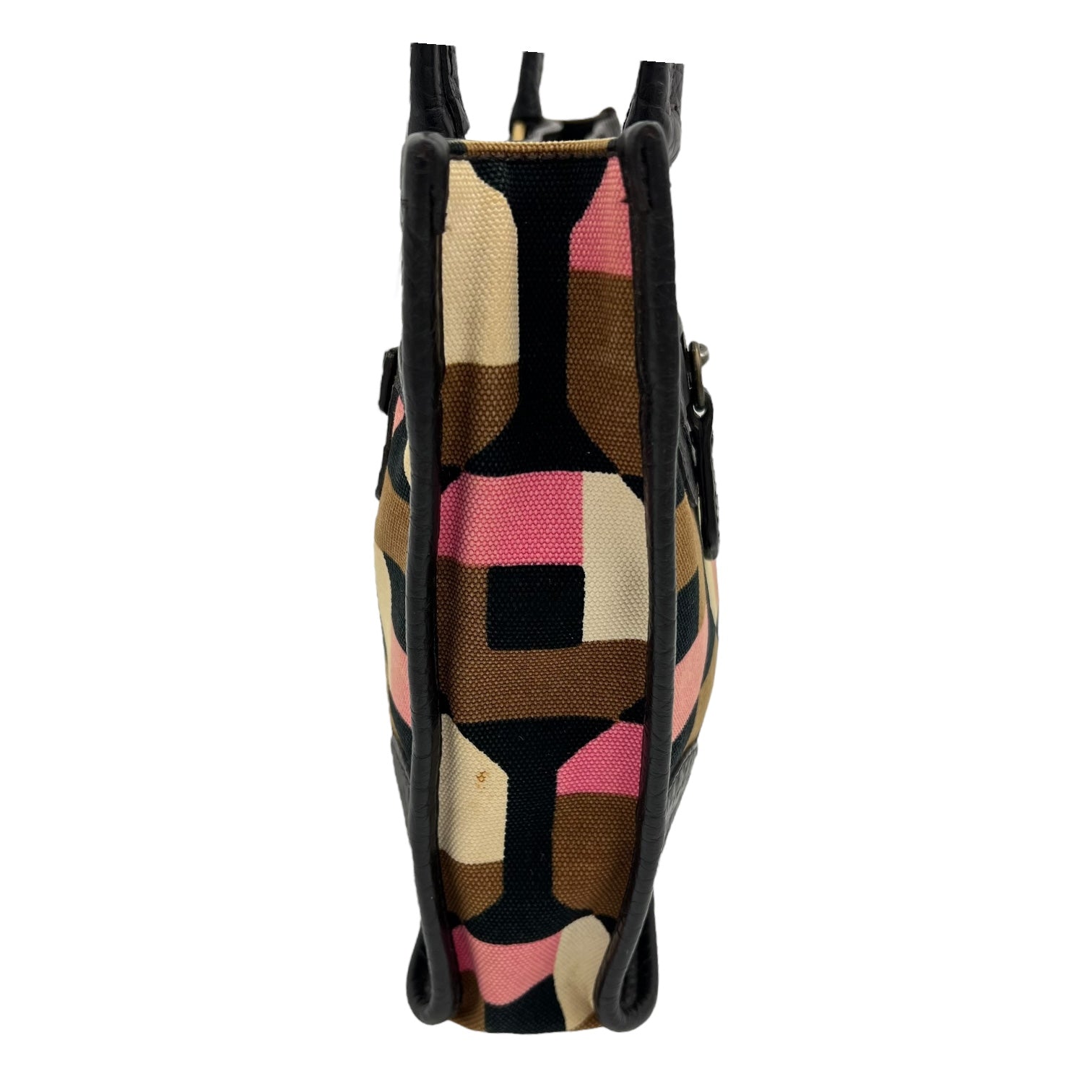 Prada Logo Multi-colour Top Handle Bag in Canvas, Gold hardware_7