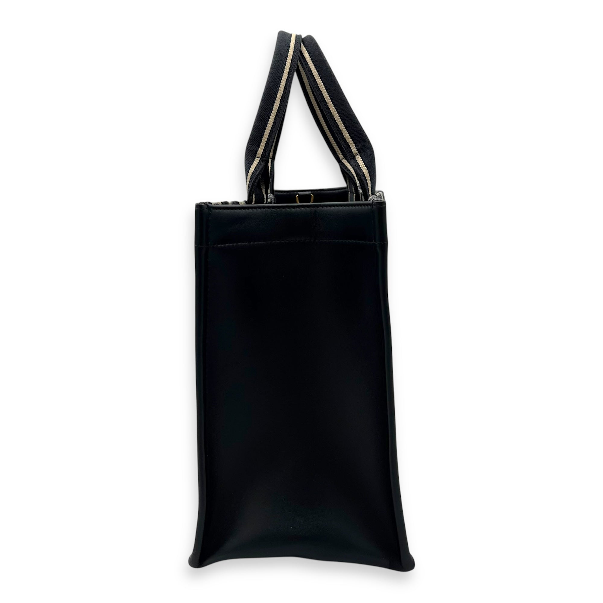 Christian Dior Book Tote Top Handle Bag Medium Blue in Canvas, Gold hardware_4