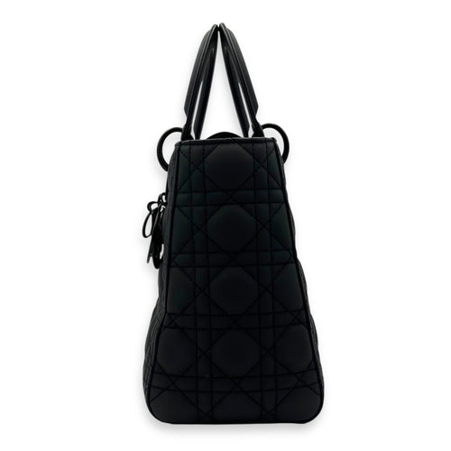 Christian Dior Lady Dior Top Handle Bag Medium Ultramatte in Lambskin, Lacquered Metal hardware_4