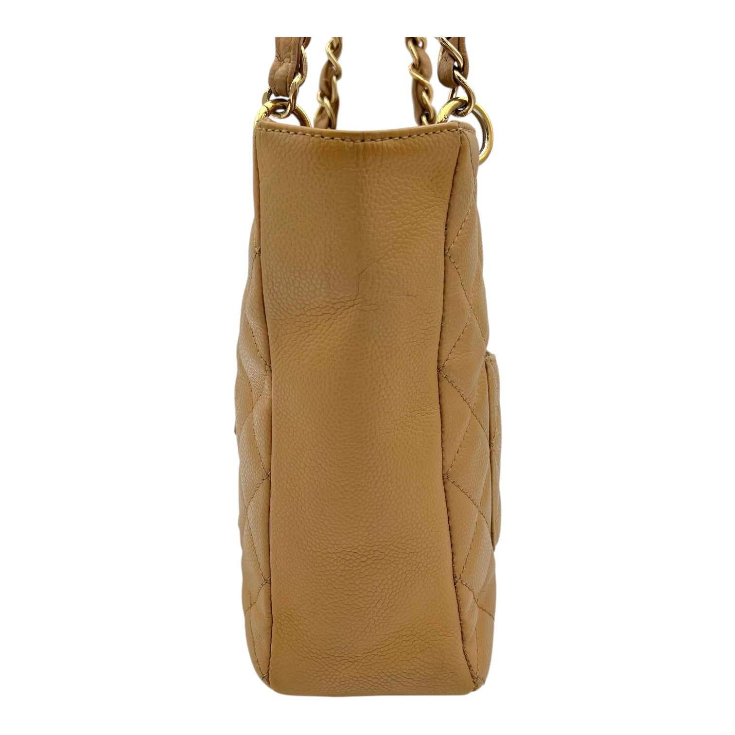 Chanel PST Shoulder Bag Beige in Caviar Leather, Gold hardware_4