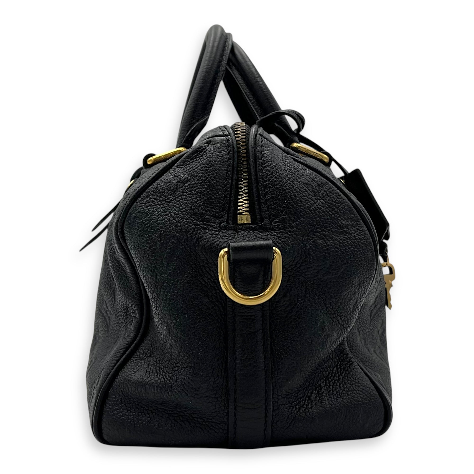 Louis Vuitton Speedy Top Handle Bag 25 Blue in Empreinte Leather, Gold hardware_4