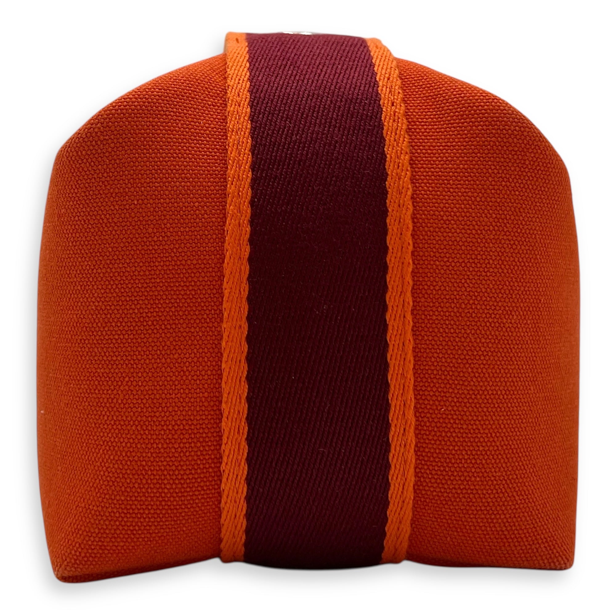 Hermès Bride a Brac Orange Pouch in Canvas, Silver hardware_4