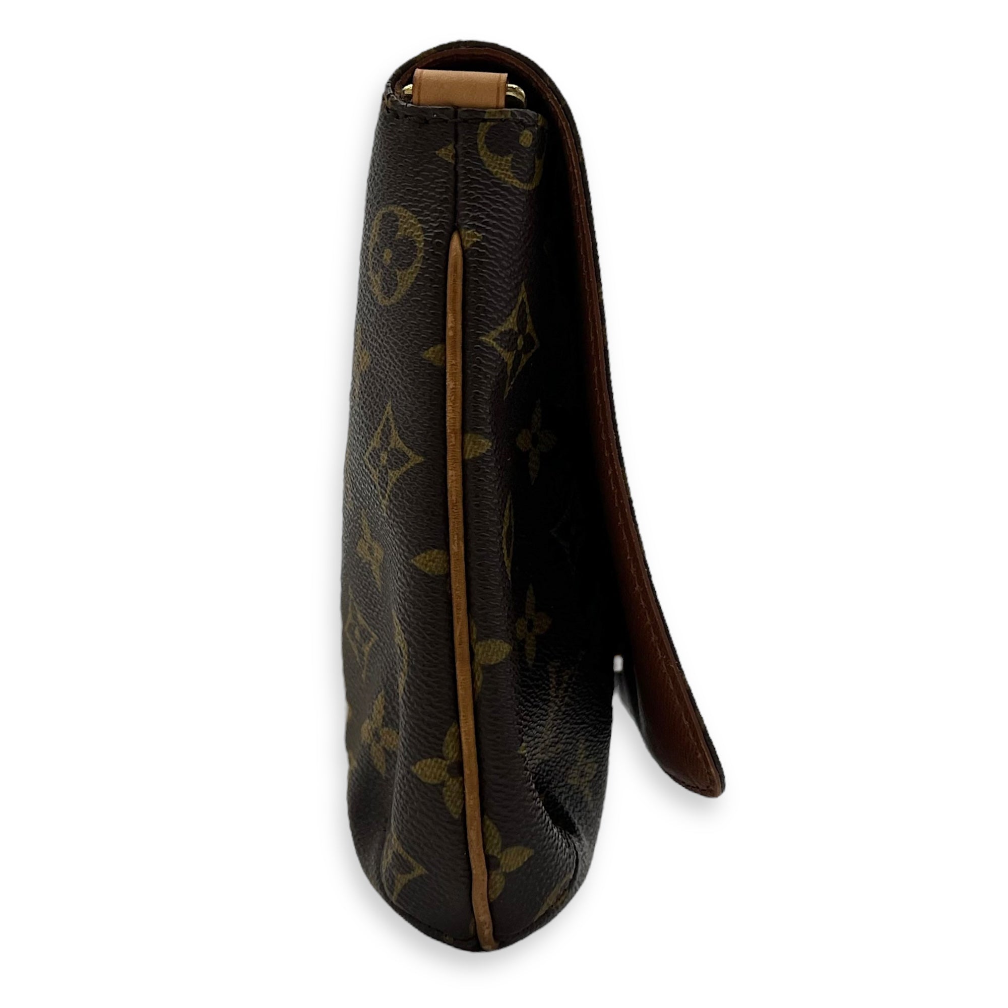 Louis Vuitton Musette Tango Shoulder Bag Brown in Monogram Coated Canvas, Gold hardware_4