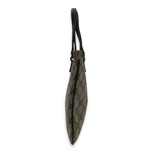 Gucci GG Supreme Mini Brown Top Handle Bag in Coated Canvas, Silver hardware_4