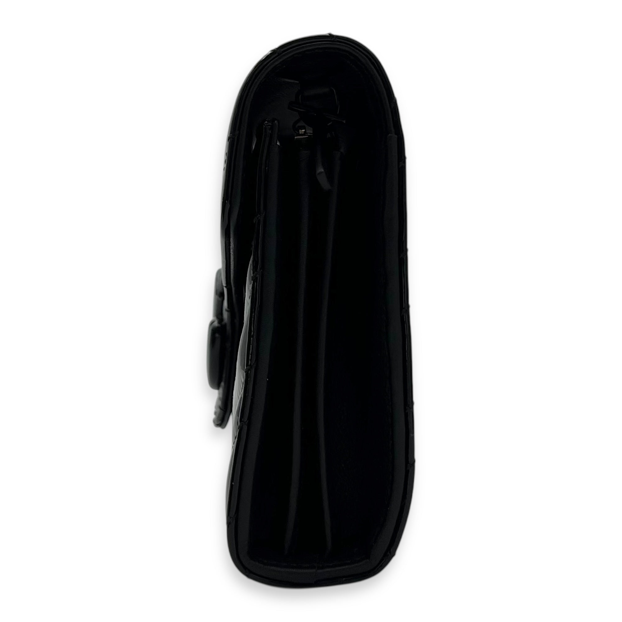 Gucci GG Marmont Wallet On Chain Black in Patent Leather, Lacquered Metal hardware_4